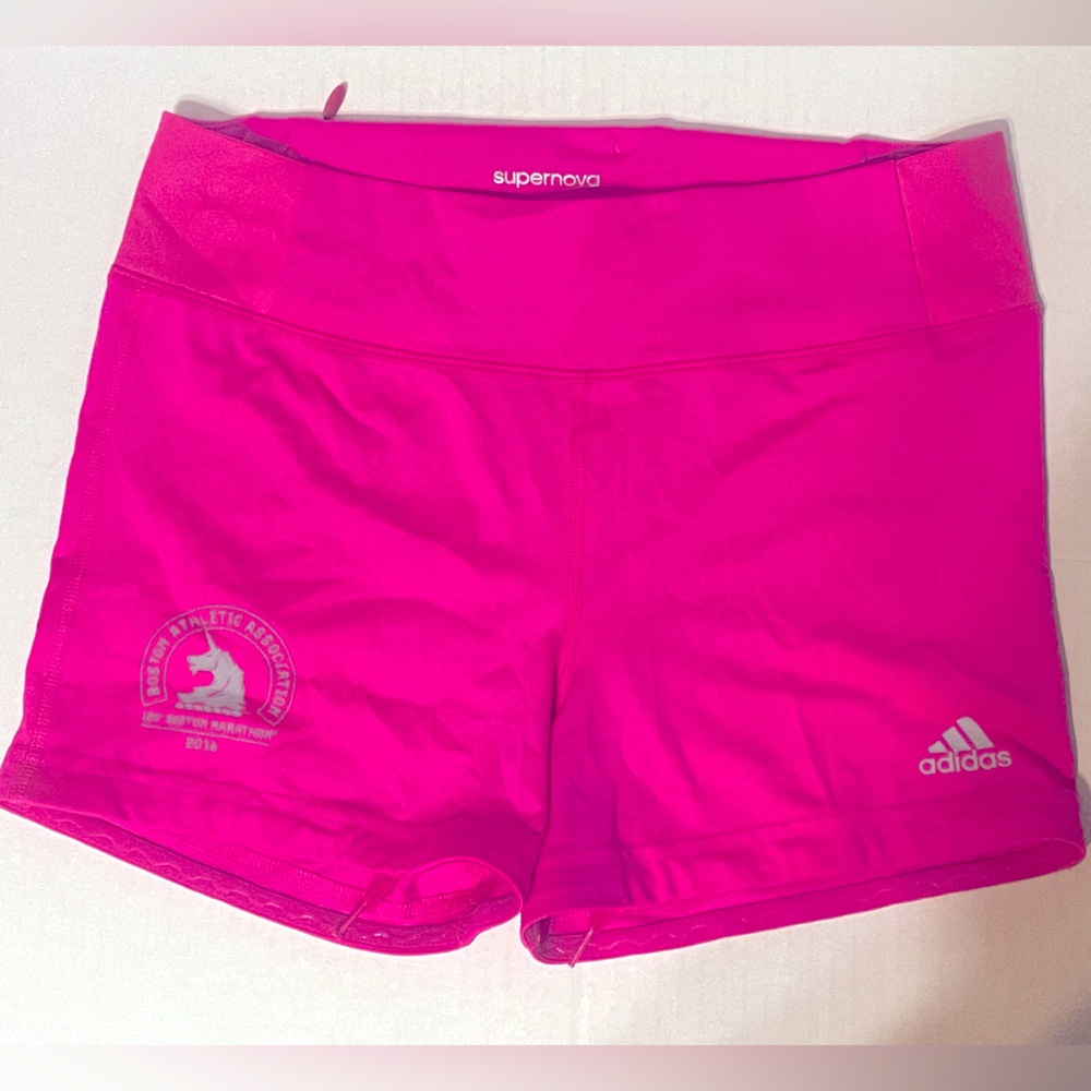 Adidas 2016 Boston Marathon Supernova Booty Shorts - Size Small - Fuchsia - FUC